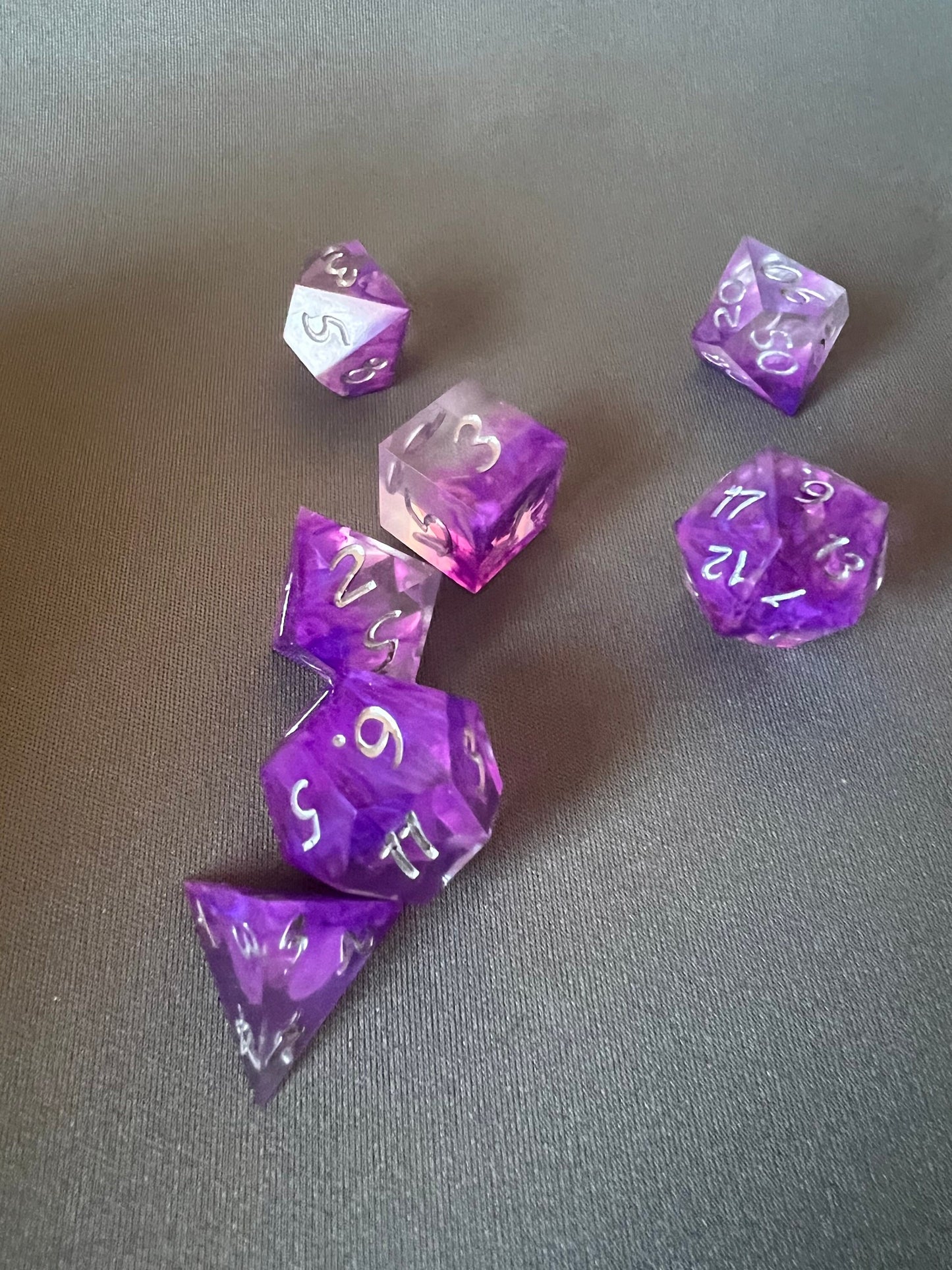 Purple Ink Drop Dice Set