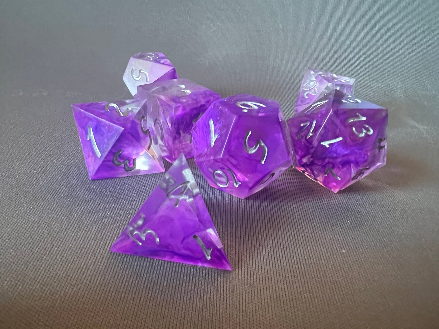 Purple Ink Drop Dice Set