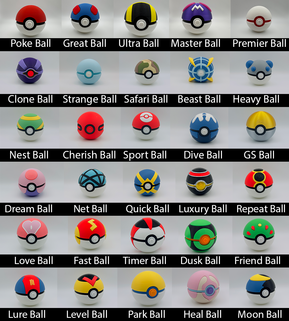 Ultimate Poké Ball Collection – 3D Printed Bundle