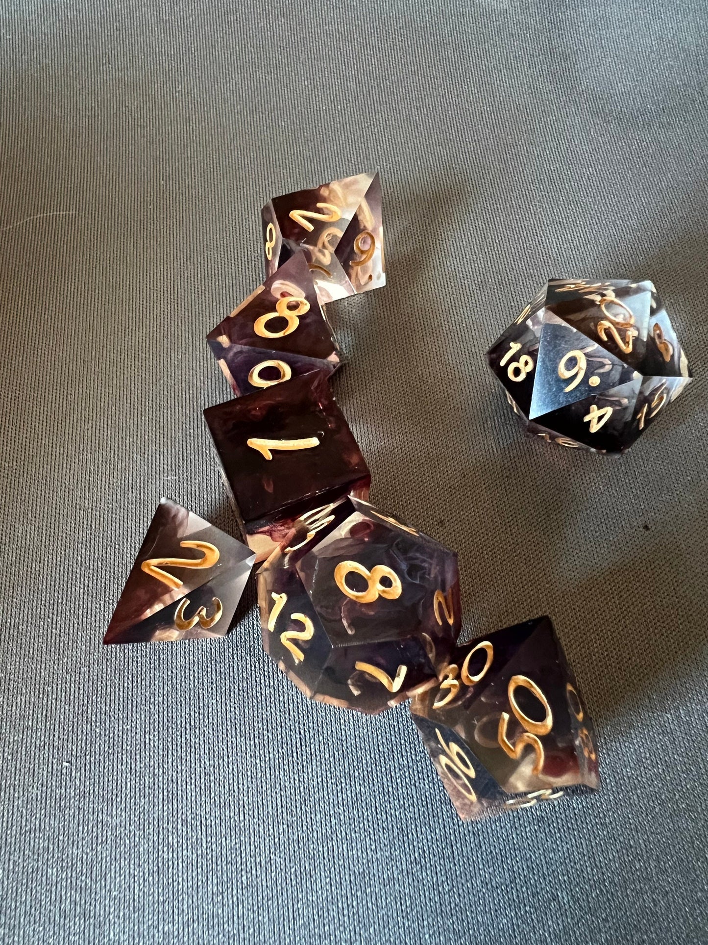 Red Ink Drop Dice Set
