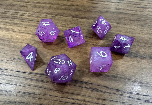 Purple's Silver Tongued Devil Dice Set