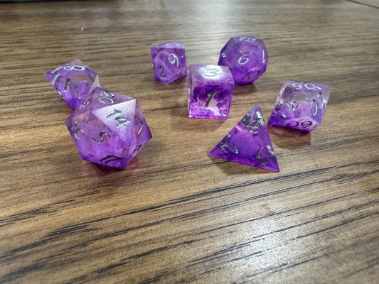 Purple Ink Drop Dice Set