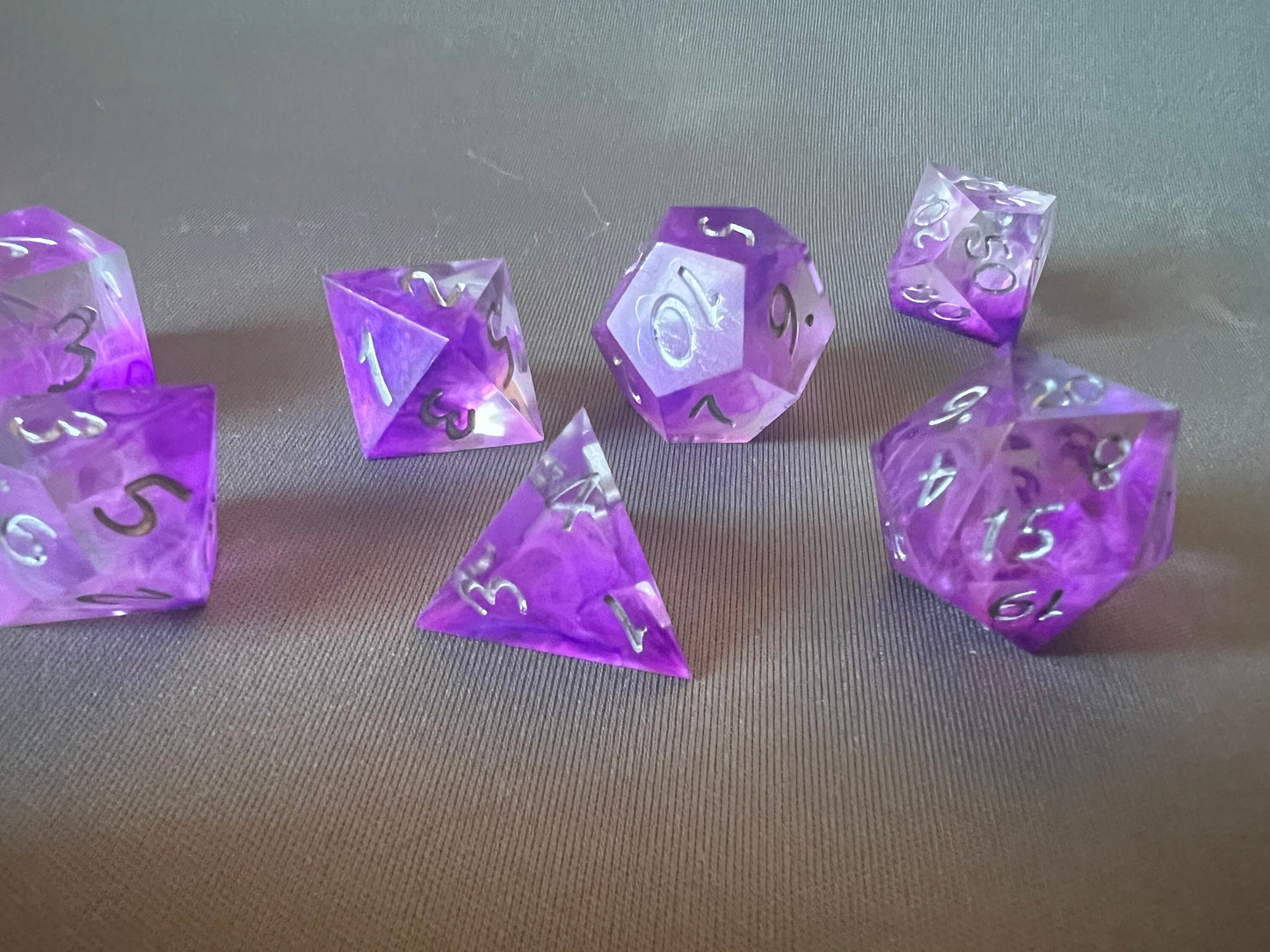 Purple Ink Drop Dice Set