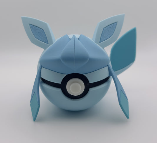 Glaceon-Inspired 3D Printed  Monster Ball