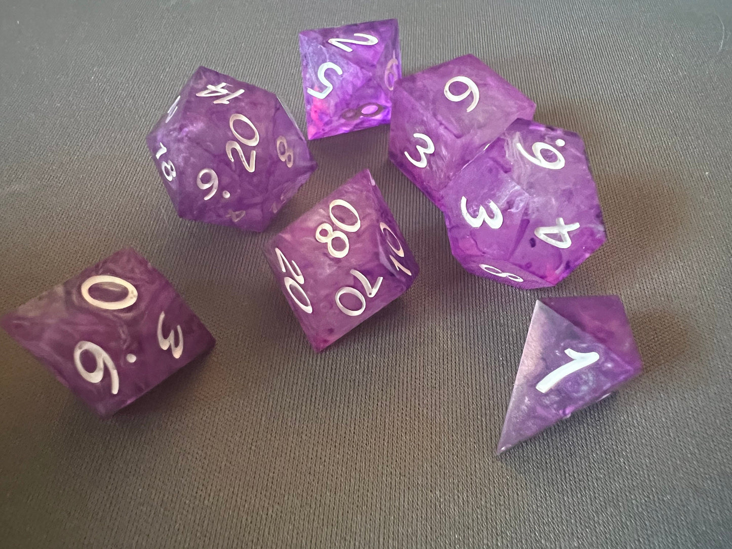 Purple's Silver Tongued Devil Dice Set