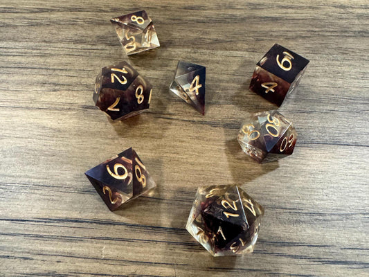 Red Ink Drop Dice Set