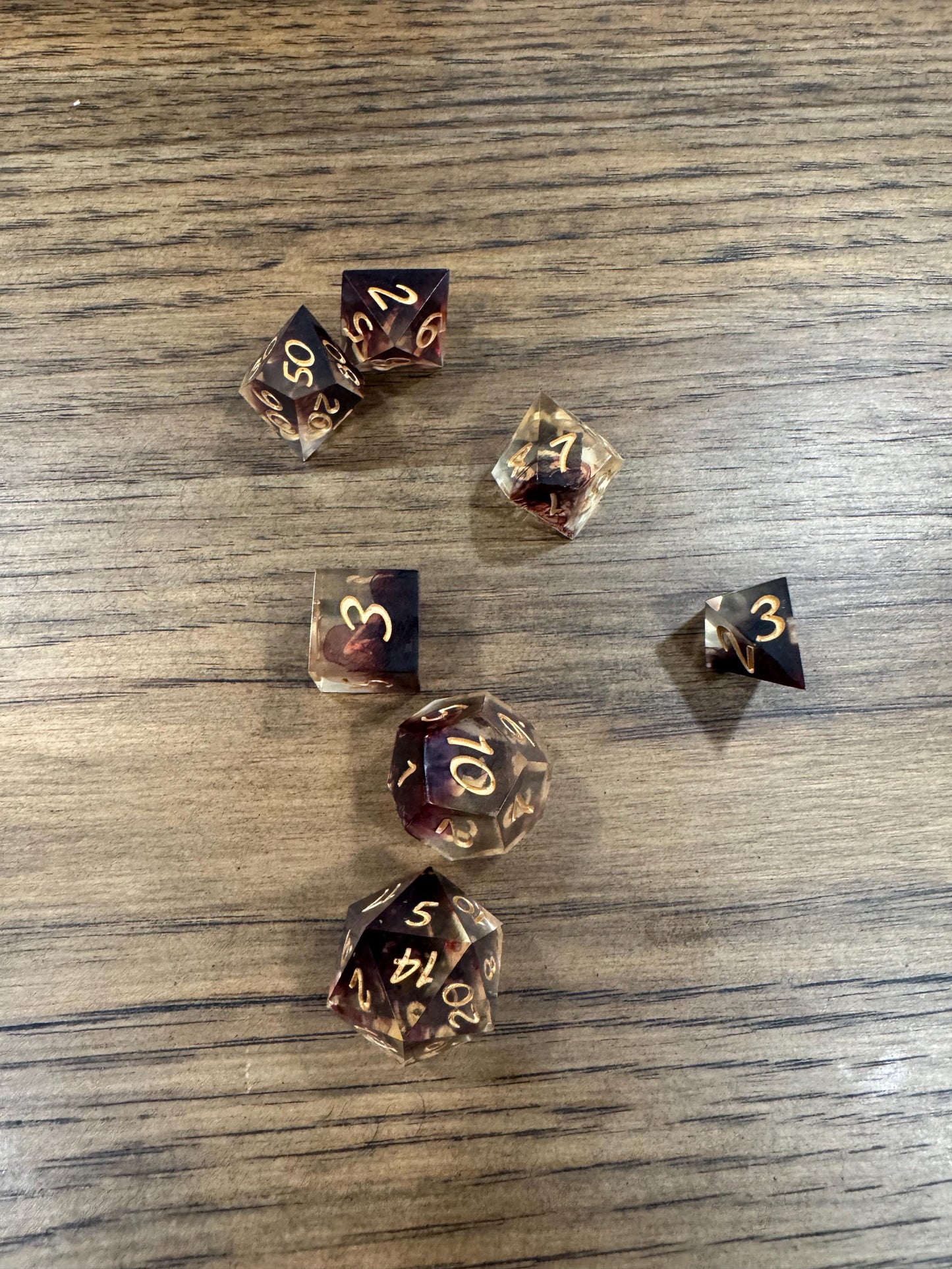 Red Ink Drop Dice Set