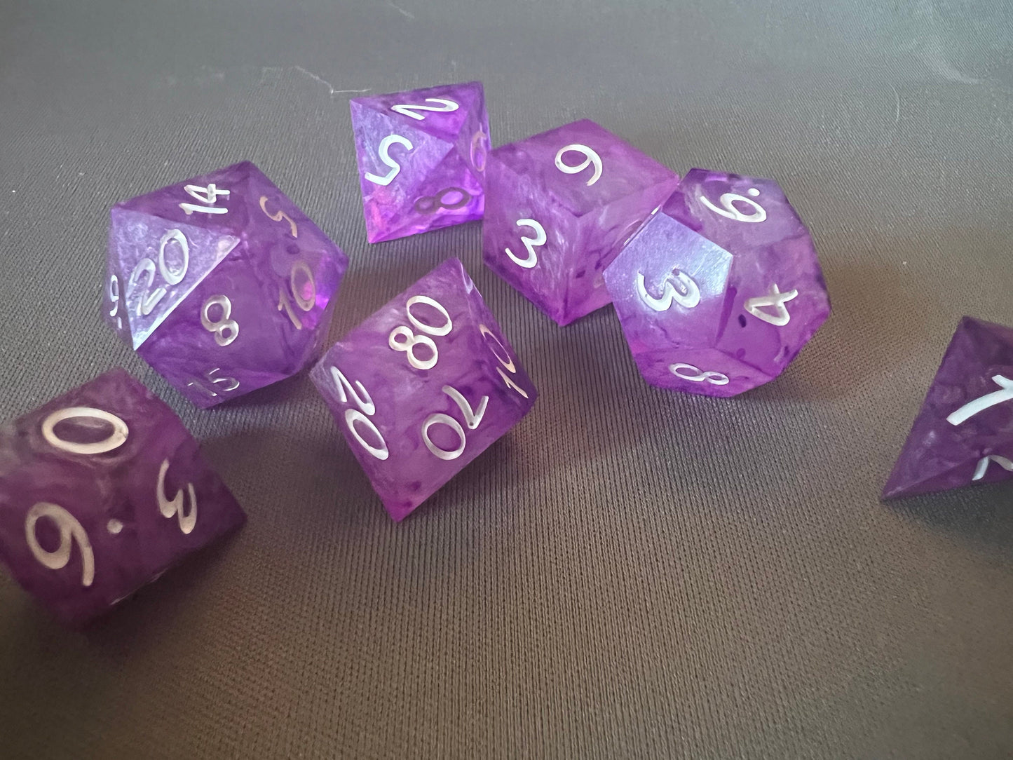 Purple's Silver Tongued Devil Dice Set